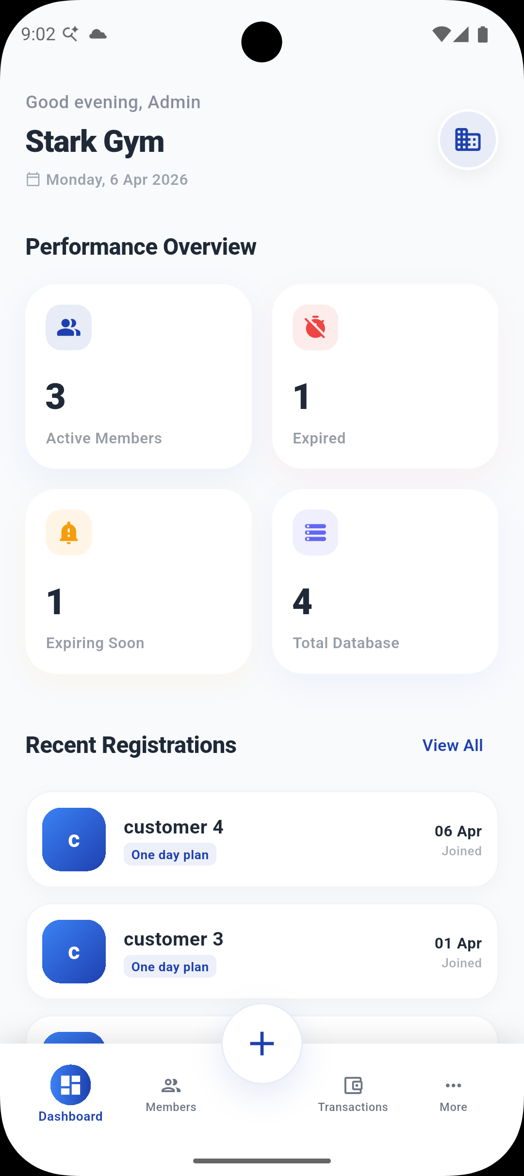Repz Mobile Dashboard